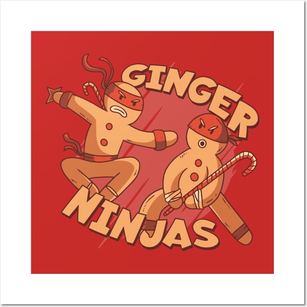 Ginger Ninjas | Funny Christmas Wall Art by SLAG_Creative